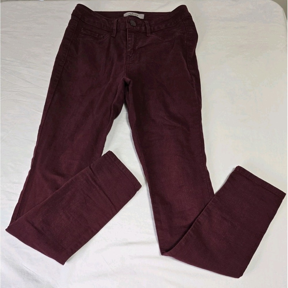 Refuge Women's Size 2 Jeans Burgundy Skinny Stretch Tight Leggings